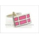 Pink Grid Cuff Buttons